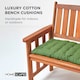 image 2 of Homescapes Garden Bench Cushion Luxury 3 Seater 100% Cotton Indoor Outdoor Seat Pad Green | 143 x 48 cm