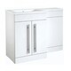 image 1 of Bathroom Left Handed 2 Door Combination Unit with L Shape Basin 1100mm Wide (Nexus) - White - Brassware Not Included | White | White | 1