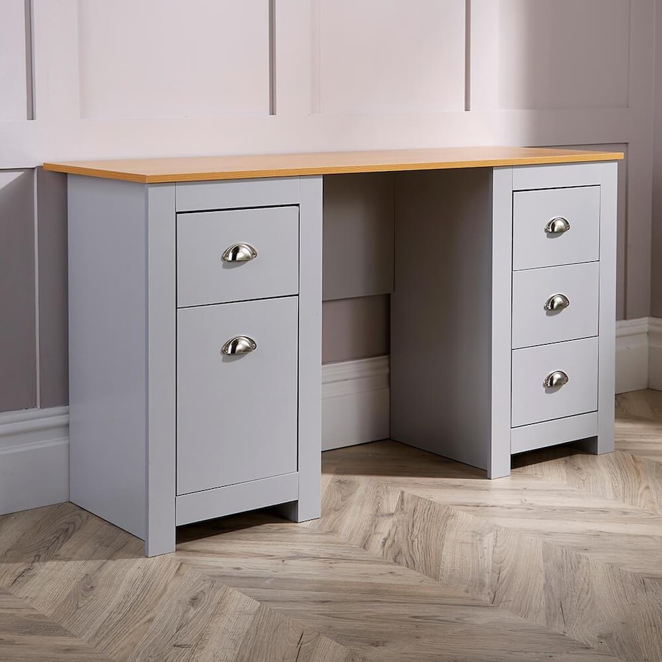 image 1 of Computer Desk Study Table Home Office Workstation Furniture | Grey