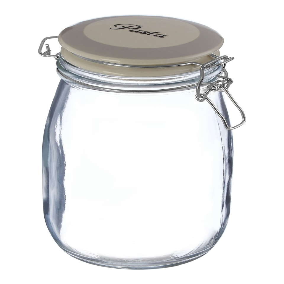 image 1 of Interiors by Premier Versatile And Stylish Pasta Storage Jar, Airtight Sealed Glass Jar With Lid, Ergonomic Design Mason Jar