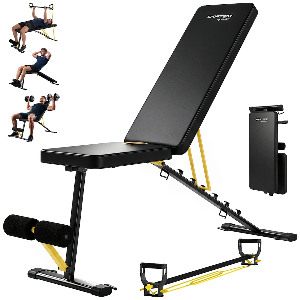 image 1 of SPORTNOW Adjustable Foldable Weight Bench with 7 Backrest Positions