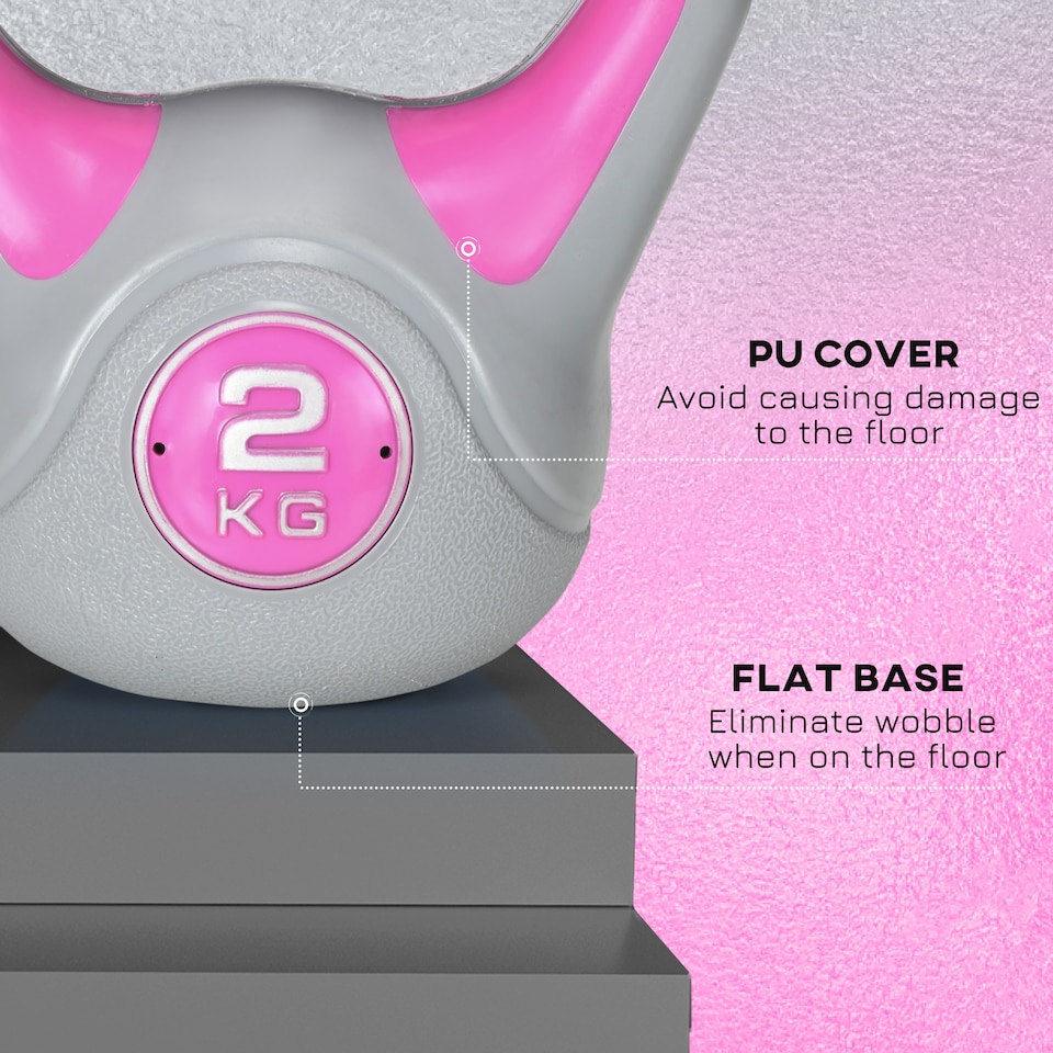 image 1 of SPORTNOW Kettle Bell with Handle for Home Gym | Pink | Pink