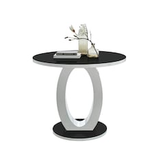 Furniturebox Giovani High Gloss And Glass 100cm Round Dining Table