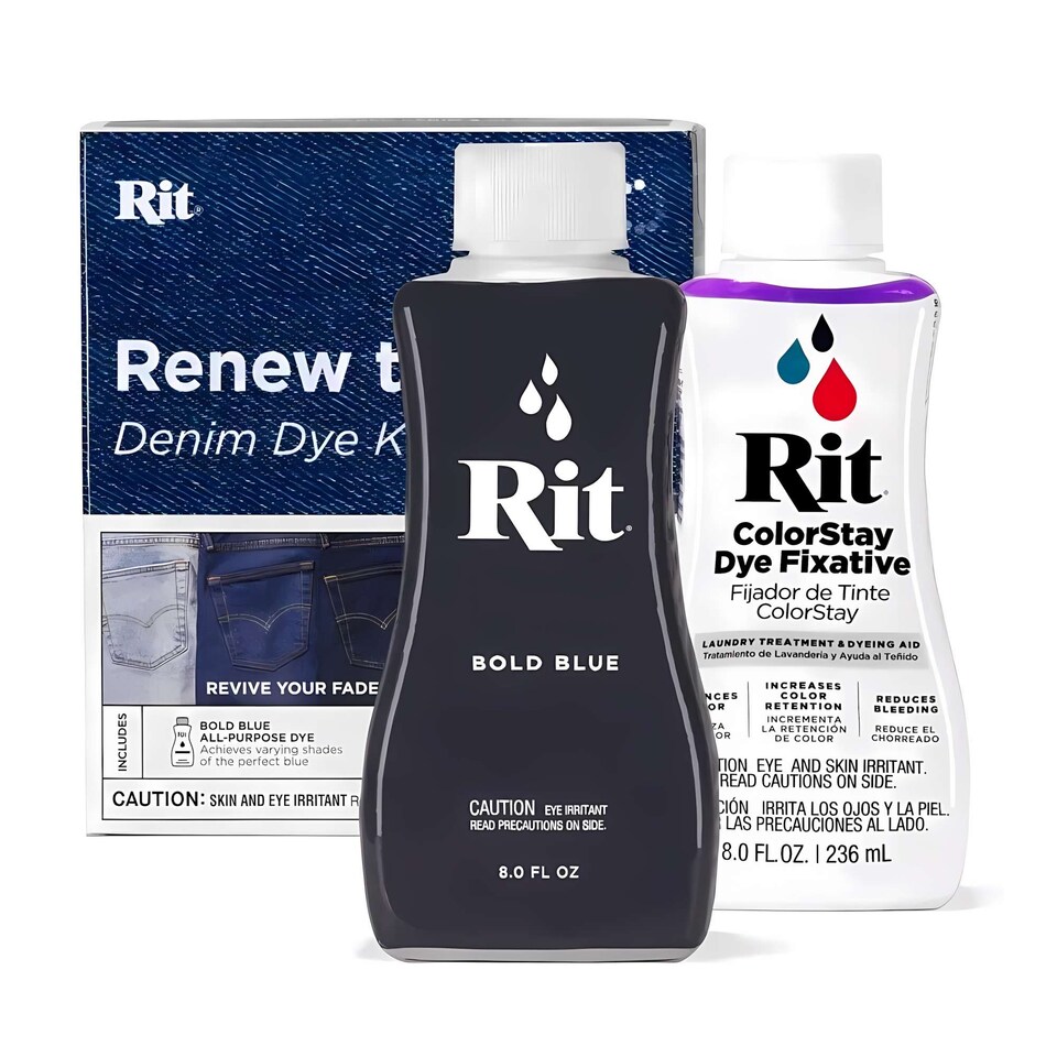 image 1 of Rit Renew To Blue Denim Dye Kit - Restore Faded Jeans 2x 8oz