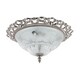 image 1 of Traditional Satin Nickel and Floral Glass Flush Ceiling Light | Silver