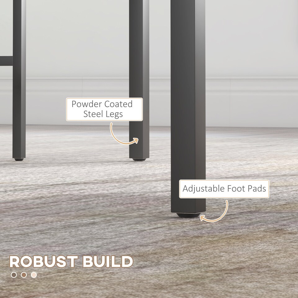 image 1 of HOMCOM 4 Piece Dining Table and Chairs Set, Industrial Kitchen Table Set of 4 with 2 Chairs and Bench, Space Saving Table and Chairs with Shelf for Small Spaces, Natural Wood Effect