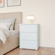 image 1 of Alice Springs Bedside Cabinet with 3 Drawers Push-to-Open in Light Grey