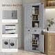 image 7 of HOMCOM 183cm Tall Kitchen Cupboard, Kitchen Pantry Cabinet with Drawer, 3 Adjustable Shelves and 4 Doors, Freestanding Storage Cabinet for Dining Room, Living Room, Grey
