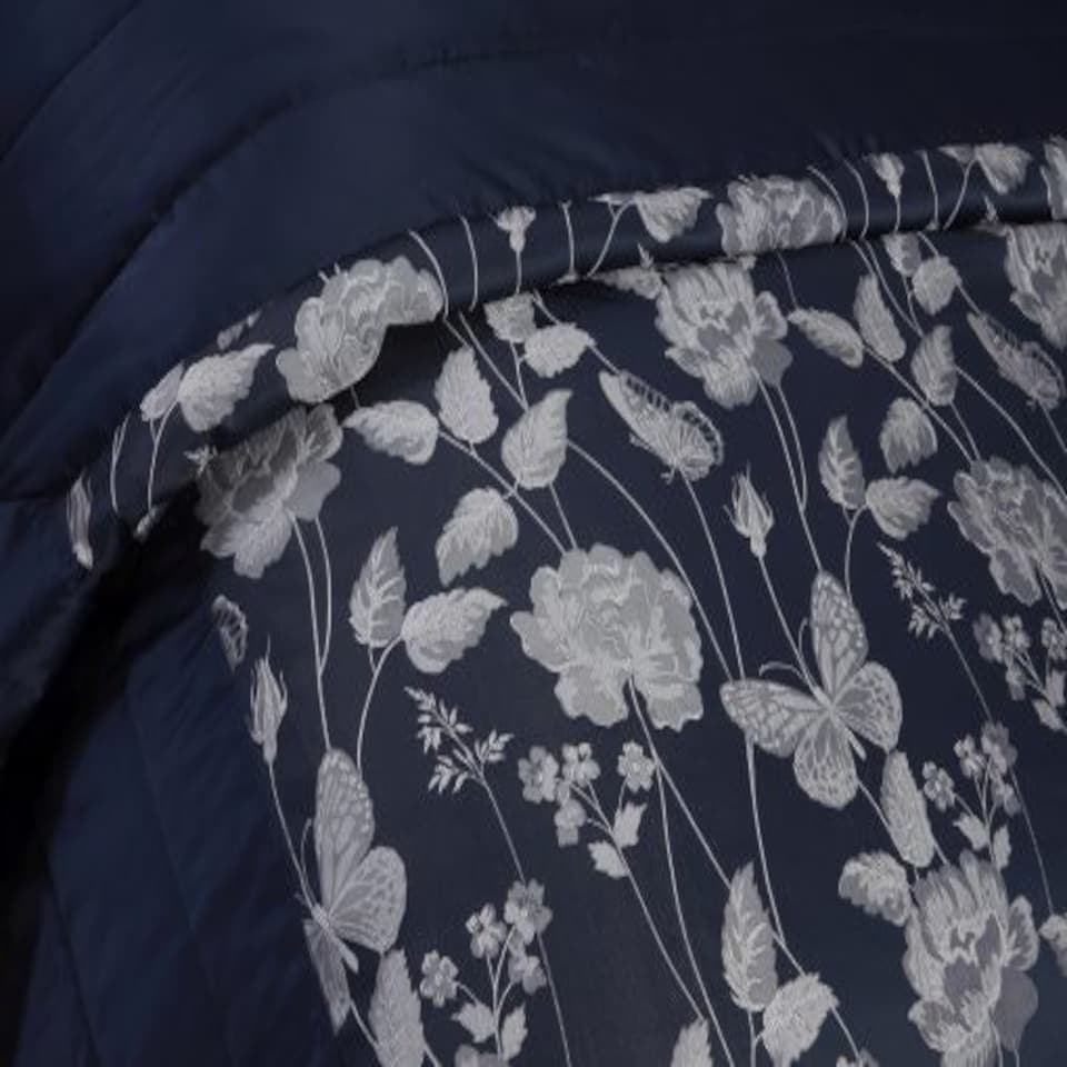 image 1 of Meadows Bedspread Navy Blue | Blue