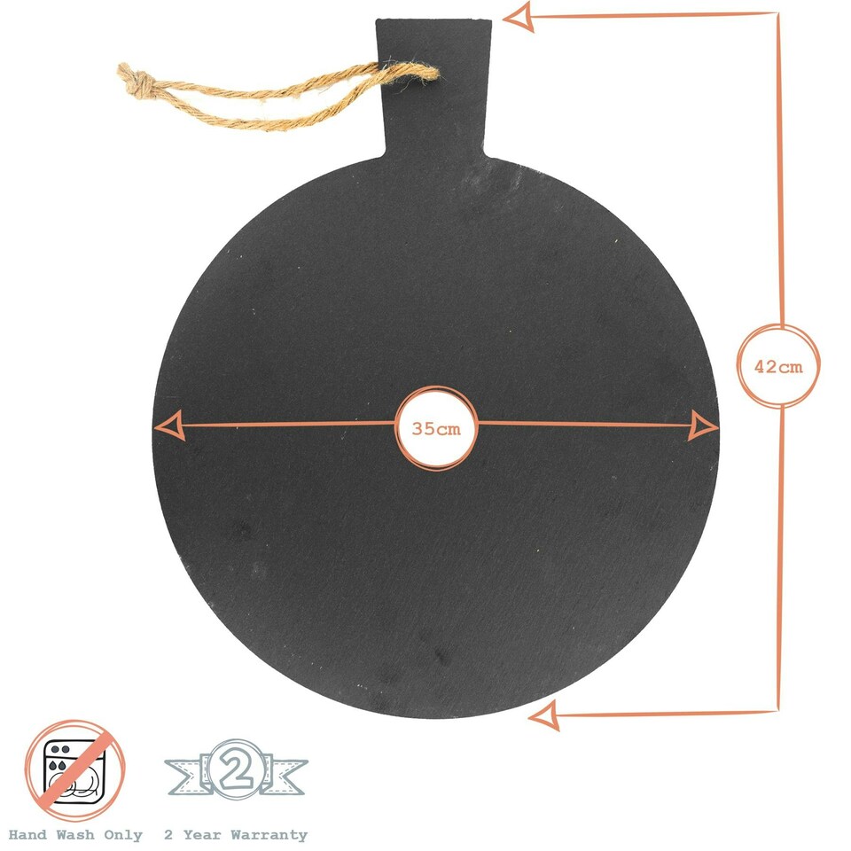 image 1 of Argon Tableware Round Slate Serving Paddle - 34cm Grey