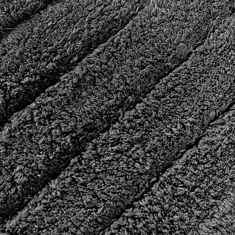 image 1 of Marlow Ribbed Two Piece Bath Mat Set - 100% Cotton (Charcoal Grey)