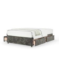 Memory Maestro Memory Foam Charcoal Chenille 4 Drawer Divan Set Small Double