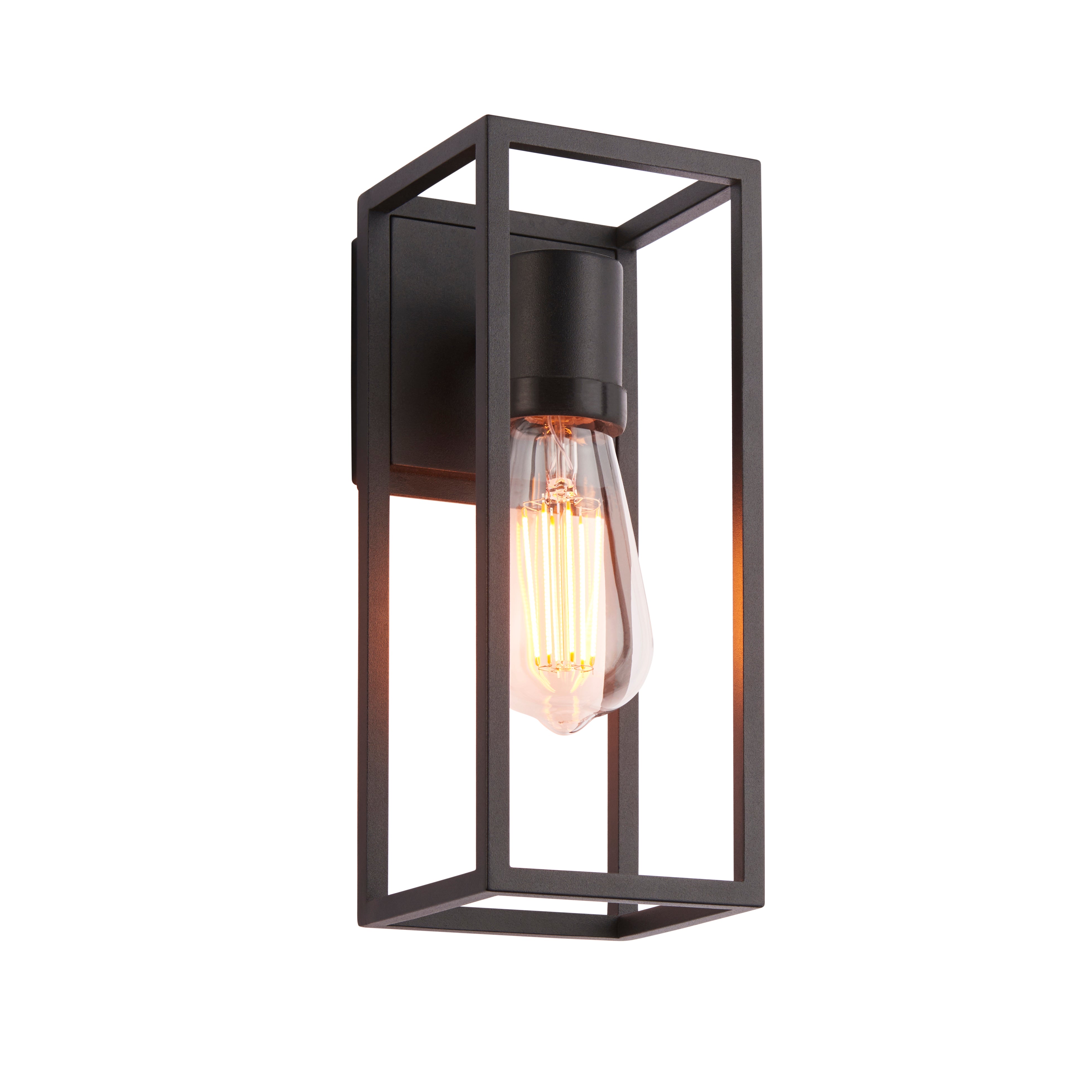 Loops Outdoor Wall Light IP44 Textured Black 10W LED E27 Dimmable Living Room