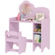 image 1 of AIYAPLAY Kids Dressing Table with Mirror, Stool, Vanity Table, Purple | Purple