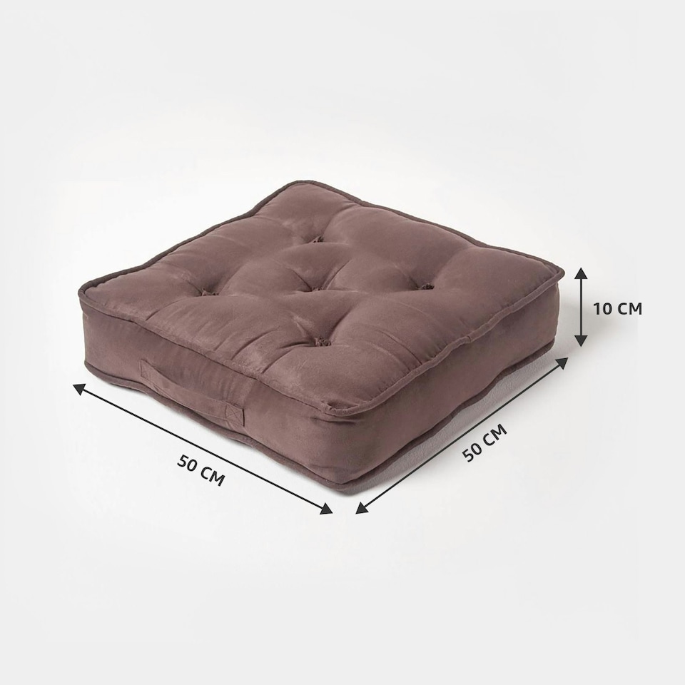 image 1 of Homescapes Chocolate Brown Faux Suede Armchair Booster Cushion | Brown