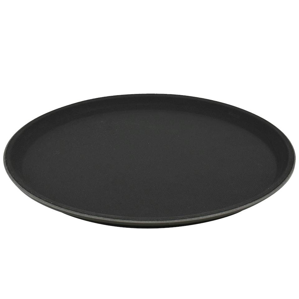 image 1 of Argon Tableware Round Non-Slip Serving Tray - 28cm - Black Black