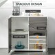 image 3 of HOMCOM Side Cabinet with 2 Door and 2 Drawer for Home Office, Grey Black