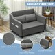 image 4 of HOMCOM Pull Out Sofa Bed, Fabric 2 Seater Sofa Couch for Living Room, Grey 