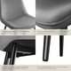 image 5 of Dining Chair Monroe - padded, velvet look, ergonomic seat, black steel legs - Set of 8 Grey