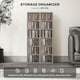 image 4 of HOMCOM Set of 2 CD Storage Units with Adjustable Shelves Cement Grey