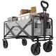 image 1 of Outsunny Folding Outdoor Storage Trolley Cart Bag Telescopic Handle Brakes Grey