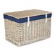 image 4 of 60cm White Wash Chest Wicker Picnic Basket with Cotton Lining Grey | Grey | One Size