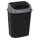 image 5 of Plastic Swing Top Waste Bin Can Dustbin Black & Grey Home Office Kitchen | Black | Black | 25 Litre