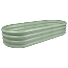 Harbour Housewares Rounded Galvanised Steel Raised Garden Bed - 180cm x 90cm - Green | Green | Green