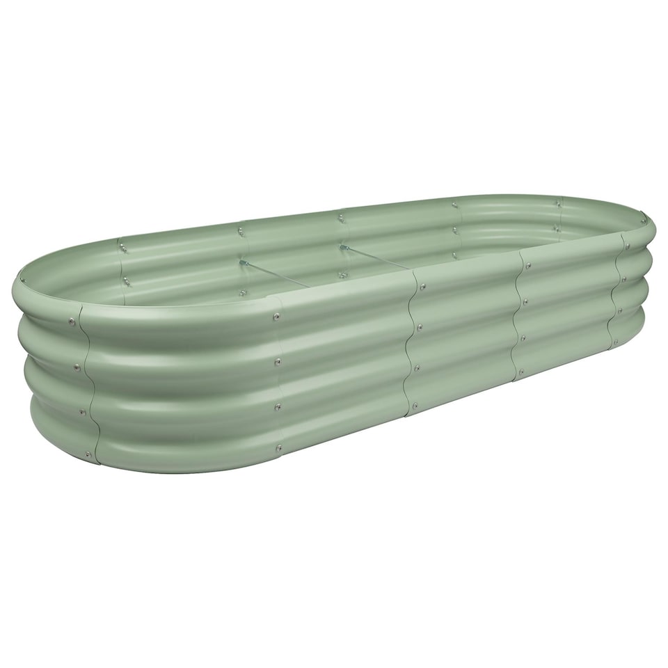 image 1 of Harbour Housewares Rounded Galvanised Steel Raised Garden Bed - 180cm x 90cm - Green | Green | Green