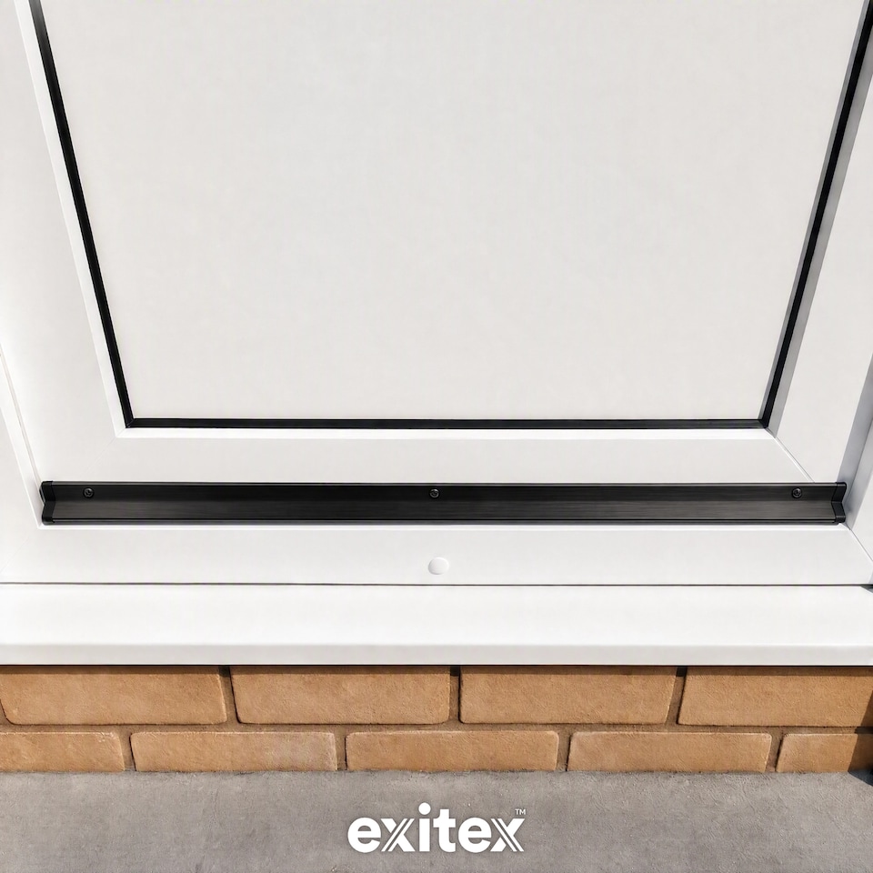 image 1 of Exitex Rain Deflector 914mm, Door Rain Guard for Inward & Outward Opening External Doors | Black