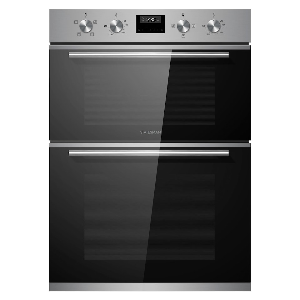 image 1 of Statesman BDM373SS Built-In Double Oven, 3 Cooking Functions, LED Display, 35/70L, Stainless Steel