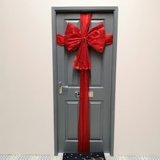 Premier 48x60cm Red Christmas Door Bow with Door Ribbon Wrap