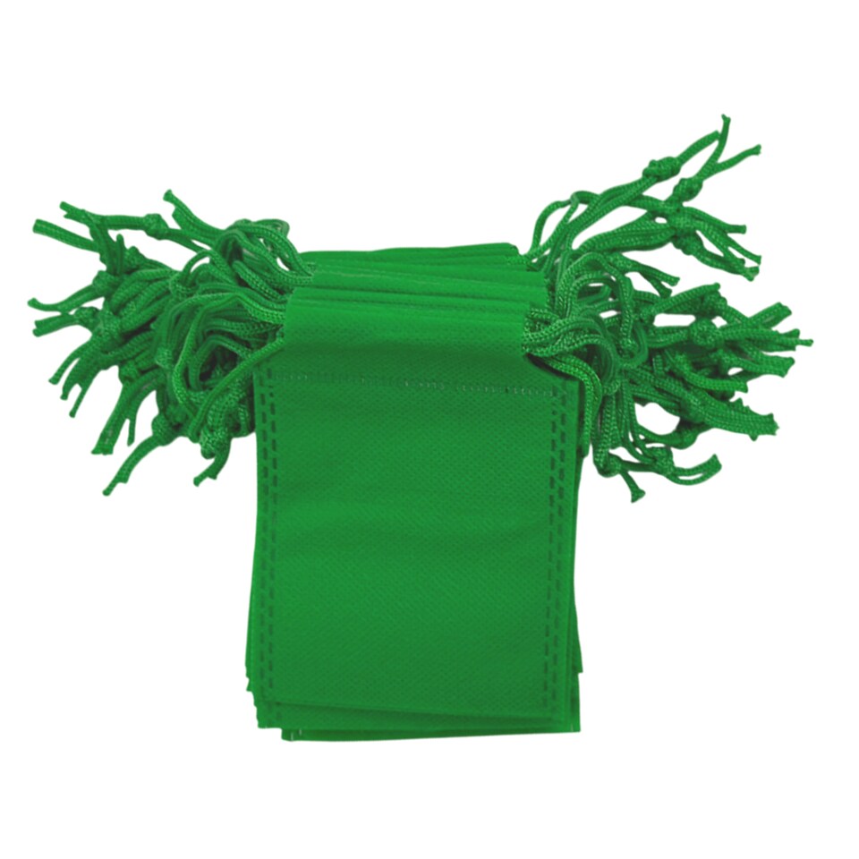 image 1 of Pack of 25 Dark Green Coloured 12x9cm Non-Woven Drawstring Bags | Green