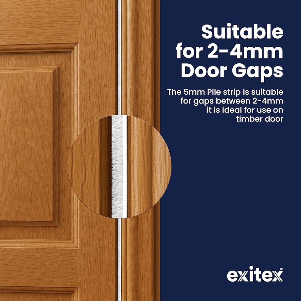 image 1 of Exitex Self Adhesive Intumescent Fire & Smoke Door Strip with Brush, FD30 rated, 5.2m | White