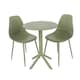 image 1 of Rimini Cala Outdoor Grade Bistro Table and 2 Chair Set - Plastic/Metal - L60 x W60 x H82 cm - Moss Green - Partially Assembled