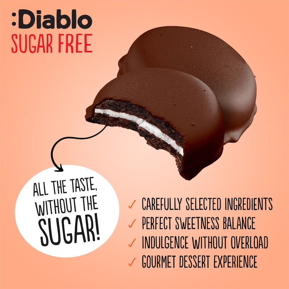 image 1 of Diablo No Added Sugar Chocolate Cream Cookies 34g