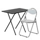 image 1 of Harbour Housewares Wooden Folding Desk & Chair Set - Black/White