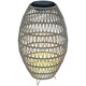 image 1 of Outsunny Rattan Solar Lamp, Auto On/Off Garden Lantern, Grey Grey