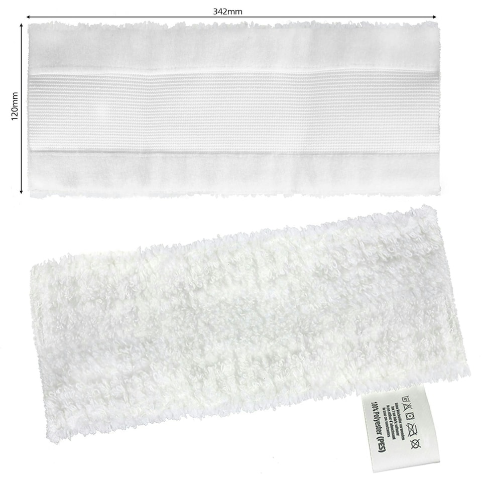 image 1 of SPARES2GO Microfibre Cloth Cover Pads compatible with Karcher Easyfix SC1 SC2 SC3 SC4 SC5 Series Steam Cleaner (Pack of 2)