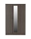 image 2 of Lisbon 3 Door Wardrobe - L53.5 x W120 x H187 cm - Black Wood Grain | Black