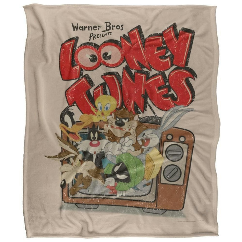 image 1 of Looney Tunes Warner Bros Presents Group Shot Blanket - Multicoloured - One Size