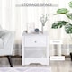 image 3 of HOMCOM Modern Bedside Table, Nightstand with Drawer Shelf, End Table for Living room, Bedroom White