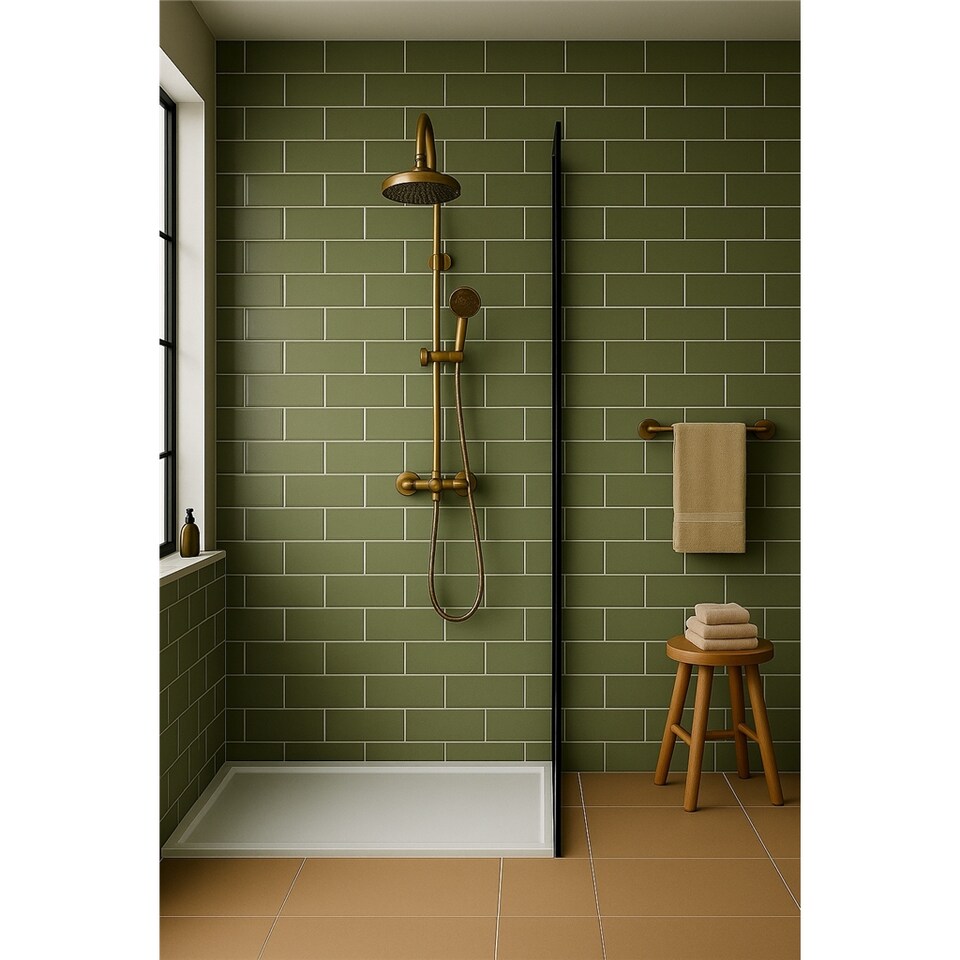 image 1 of Bone Gloss Metro Tiles (150 Pack-3 Box-3m2 Coverage)-Bath-Premium Ceramic Wall Finish-Inspired by NYC Subway & SoHo Style