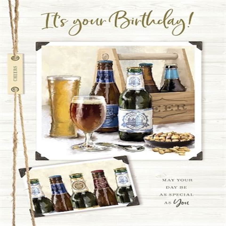 image 1 of Beer Bottles On Card It's Your Birthday