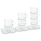 image 1 of LAV Cozy Stacking Glass Coffee Cups & Saucers 12pc Set - 350ml Clear