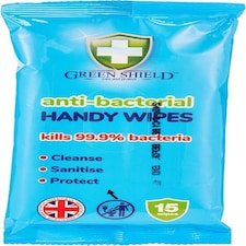 GreenShield Anti-Bacterial Handy Wipes 15 Wipes