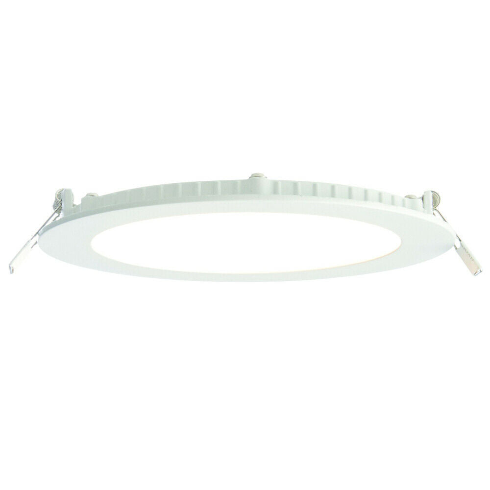 Loops Ultra Slim Round Flush Ceiling Light 12W Cool White LED 4000k Corridor Lamp