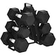 image 1 of SPORTNOW 36KG Hex Dumbbell Set with Dumbbell Rack, Rubber Coated Weights