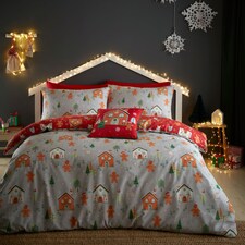 Bedlam Gingerbread House Duvet Cover Set Grey
