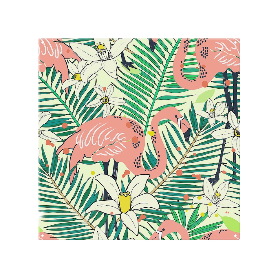 image 1 of Palm leaves Designer Splash Back | White